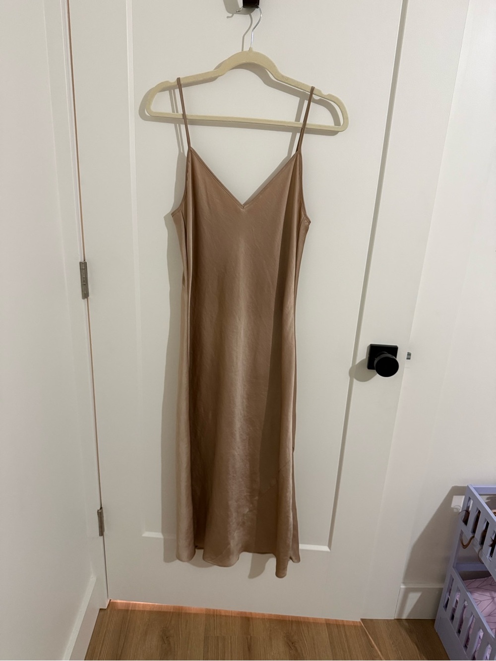 Wilfred Satin Slip Dress - Taupe Brown